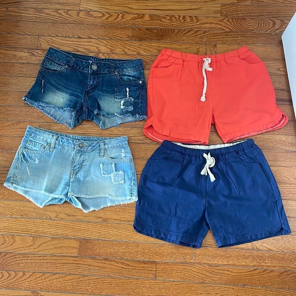 Bullhead bundle denim jeans linen 4 shorts summer pants juniors teens size 3